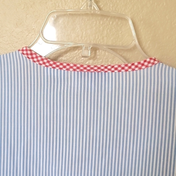 Kelly Reed Vintage Striped Apple Applique Button Front Nightgown - Size Medium - Picture 7 of 9